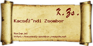 Kacsándi Zsombor névjegykártya
